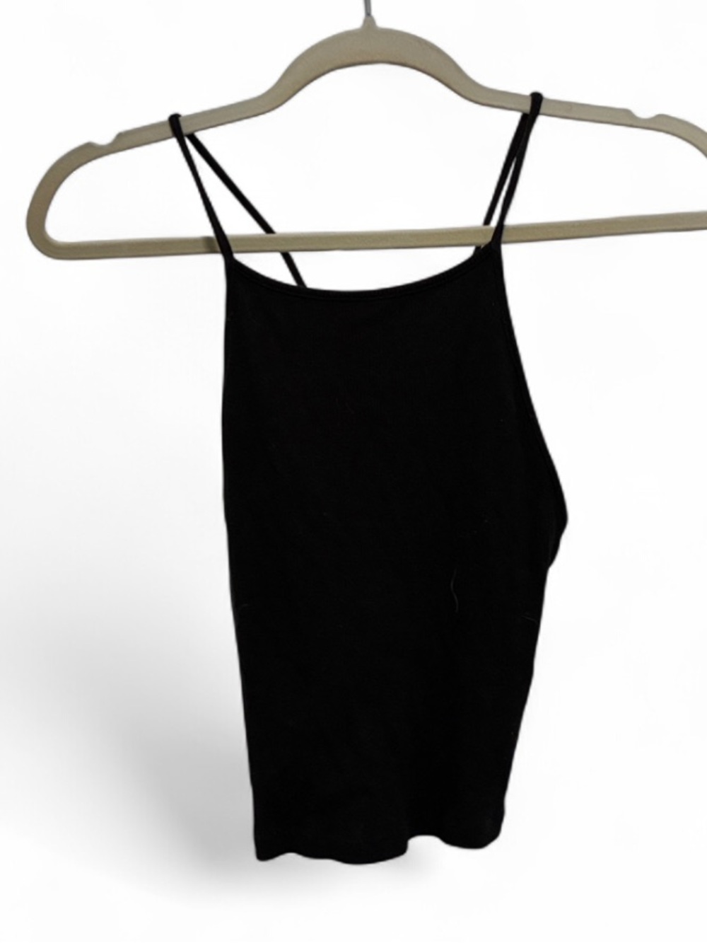 American Eagle Black Ribbed Crisscross Straps Tank Top